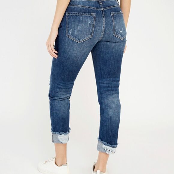 Kancan boyfriend jeans distressed frayed hems size 1/24 - Picture 2 of 8